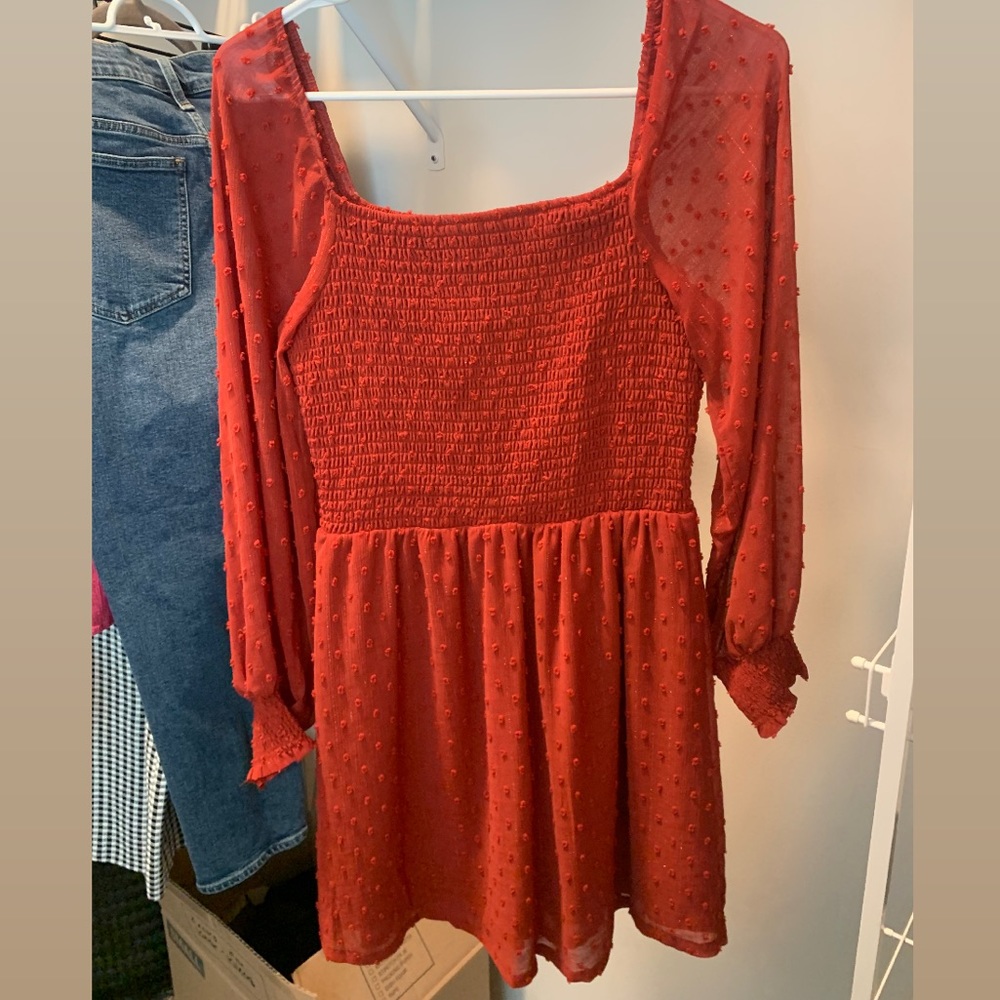 Red Long Sleeve Dress